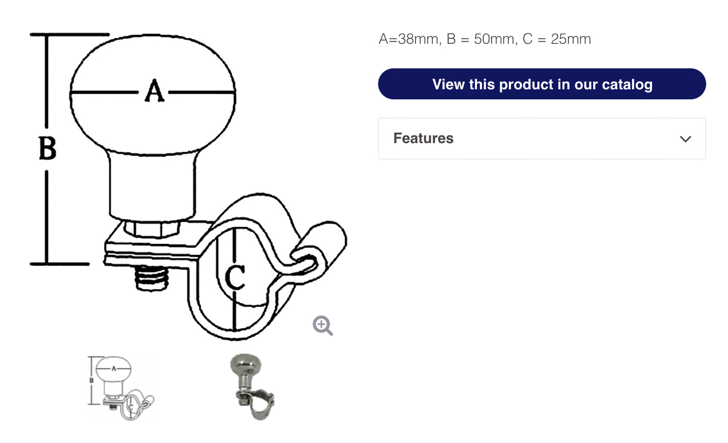 Stainless steel steering knob