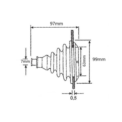 Steering cable rubber grommet  Ø99mm x 97mm