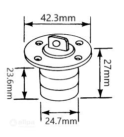 Water drain nozzle with plug  Ø25mm